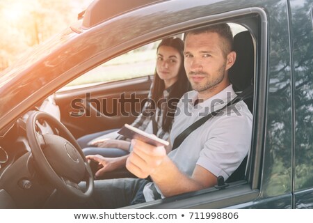 ストックフォト: Customs Officer At His Car