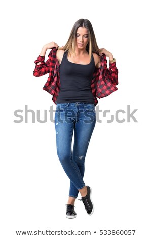 Stock photo: Attractive Woman Undressing Isolated On White Background
