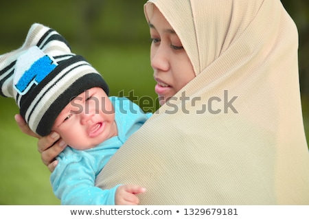 Stockfoto: Cute Little Baby Todler Infant Lying On Blanket