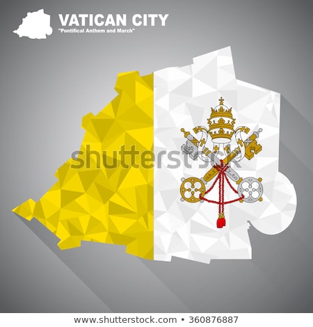 Сток-фото: Vatican City Small Flag On A Map Background