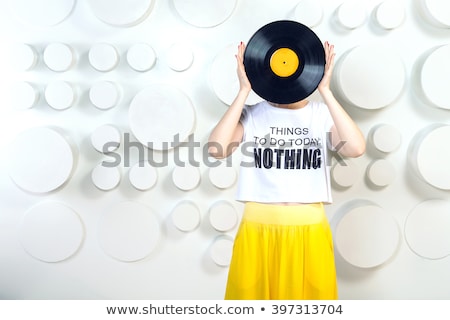 Stock photo: Dj With Record Player Woman