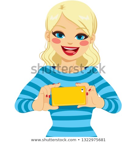 Foto stock: Blonde Beautiful Woman Photographing