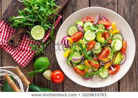 Foto stock: Alada · Fresca · Com · Pepino · Tomate · E · Pimentas