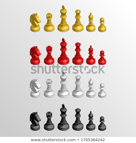 Stockfoto: White Chess Piece Bishop Isometric Vector Illustration