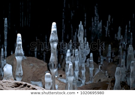 Stock photo: Vertical Icicles In A Cavern