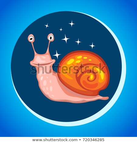 Foto d'archivio: The Image Of The Alien Animal In Round Porthole Of A Spaceship Vector Cartoon Close Up Illustration