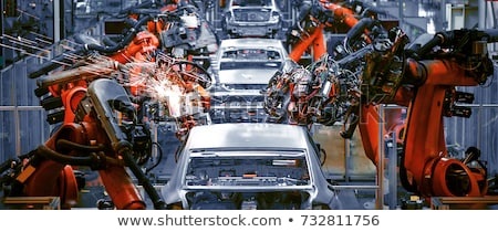 Foto stock: Robotic Arm Modern Industrial Technology Automated Production C