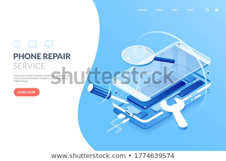 Stok fotoğraf: Smartphone Repair Concept Vector Illustration