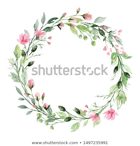 Сток-фото: Hand Painted Watercolor Floral Wreath On White Backgroundwreath Floral Frame Watercolor Flowers