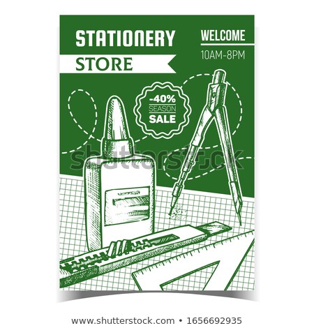 Stockfoto: Glue Bottle Stationery Equipment Monochrome Vector