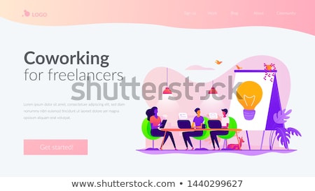 Stok fotoğraf: Landing Page For Teamwork Collaboration