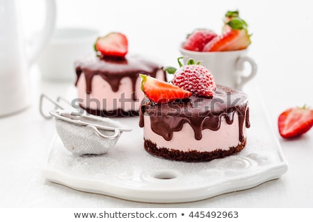 Stock photo: Enjoying A Strawberry Cake