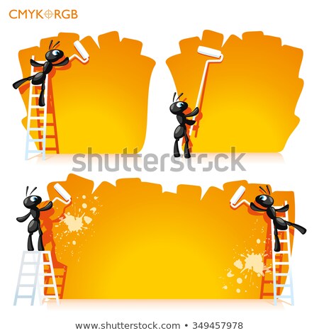 Stock photo: Ant Painter Paints The Wall