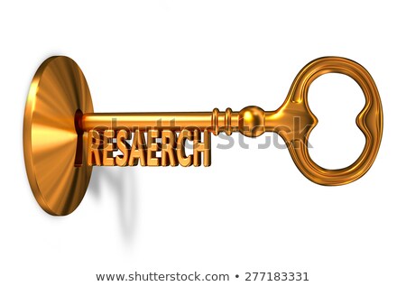 Stock foto: Analitics - Golden Key Is Inserted Into The Keyhole