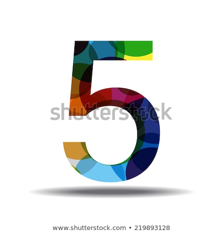Stock photo: 5 Number Circular Vector Purple Web Icon Button