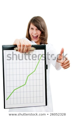 Foto stock: Cheerful Young Nurse Make Thumbs Up And Holding Copyspace