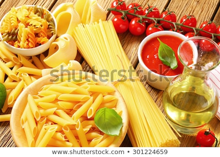 Zdjęcia stock: Assorted Pasta Tomato Passata And Olive Oil