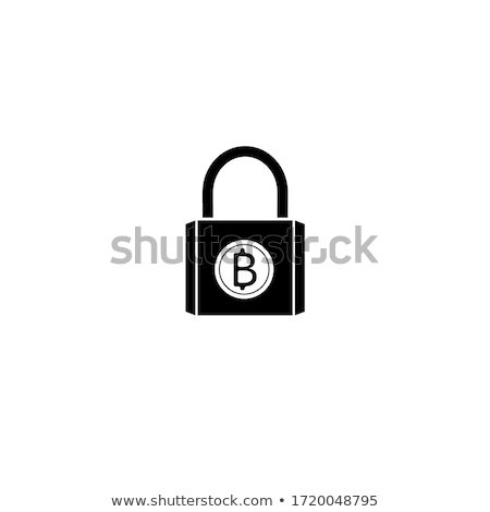 Zdjęcia stock: Digital Bitcoin Symbol With Secured Lock Shape Background