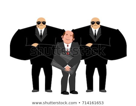 Stockfoto: Bodyguard Services And Businessman With Suitcase Vip Protection