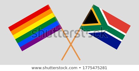 Foto stock: South Africa Lgbt Flag South African Symbol Of Tolerant Gay Si