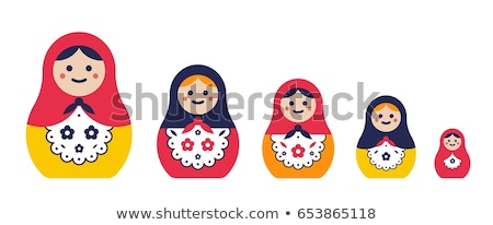 Сток-фото: Matryoshka Nesting Doll Set Vector Illustration