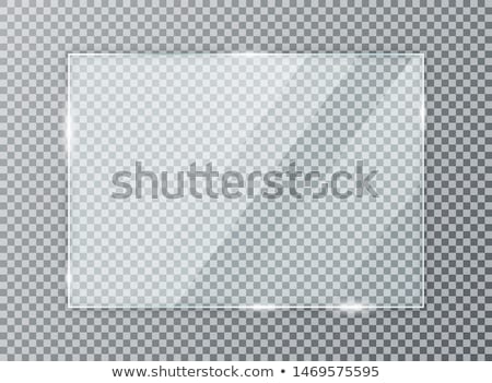 Foto stock: Glass Frame Realistic Clear Glass On Transparent Background Isolated Vector Glass