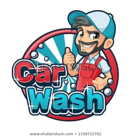 Stock fotó: Vector Sign Car Wash Character Cartoon Vector Illustration