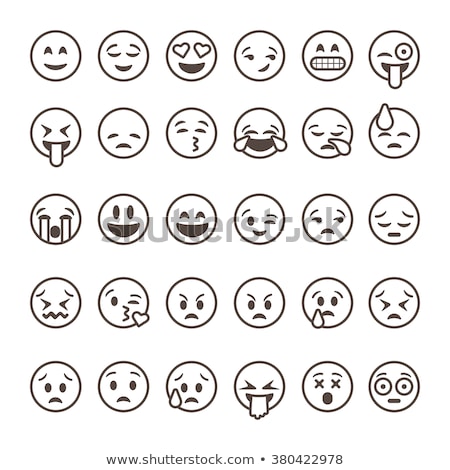 Stok fotoğraf: Funny Cute Emoticon Outline