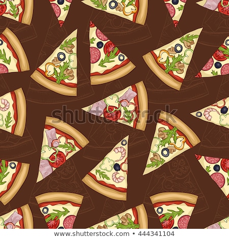 ストックフォト: Seamless Color Pattern Of 4 Types Pizza
