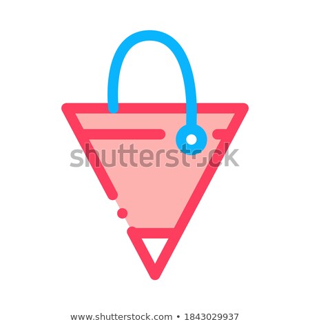 Stok fotoğraf: Fire Triangle Bucket Icon Outline Illustration
