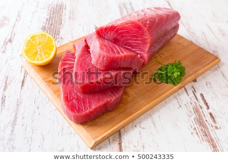 [[stock_photo]]: Tuna Steaks At Fish Market