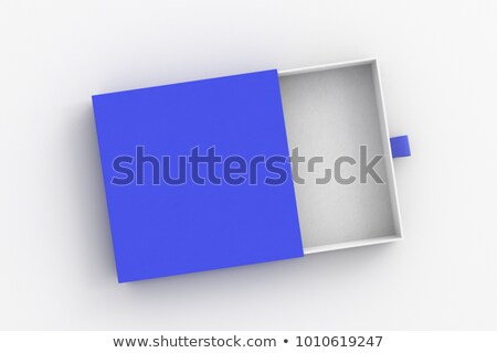 Foto stock: Blank Blue Box Isolated