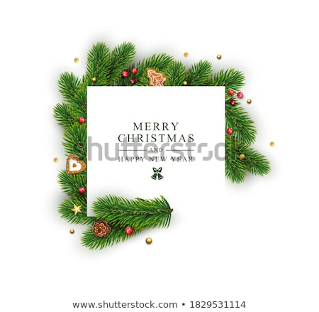 Text Tree Branches And Christmas Tree Decorations ストックフォト © Alkestida