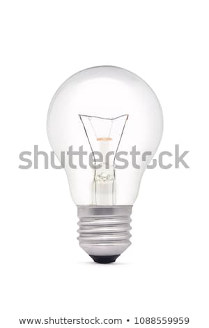 Stockfoto: Yellow Lightbulb Isolated On White With Clipping Path