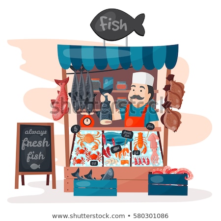 Stock fotó: Raw Fresh Fish For Sale At Asian Food Market