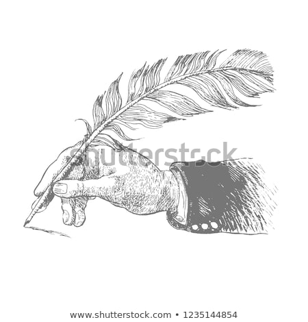 Stockfoto: Quill Pen And Antique Letters With Flowers