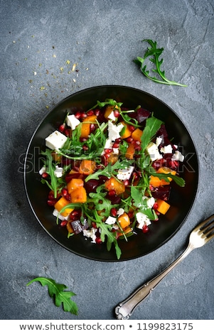 Foto stock: Vegetable Salad With Pumpkin Beet Arugula