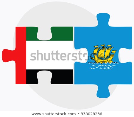 Сток-фото: United Arab Emirates And Saint Pierre And Miquelon Flags