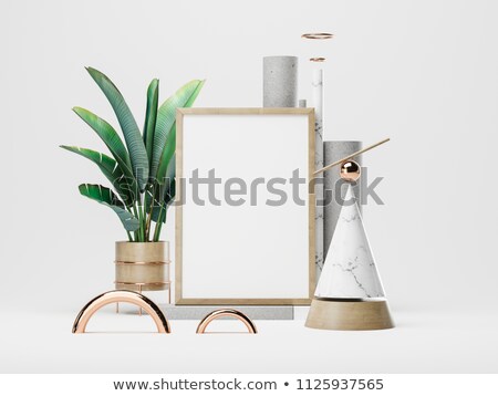 Сток-фото: Vertical Gold Texture Frame Mockup