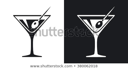 Foto stock: Two Olive Martini Cocktails