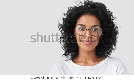 Stockfoto: Beautiful Young Model With Big Glasses Close Up