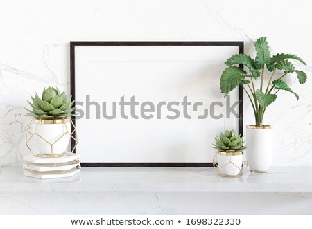 Сток-фото: White Poster Hanging In A Wood Showcase 3d Rendering