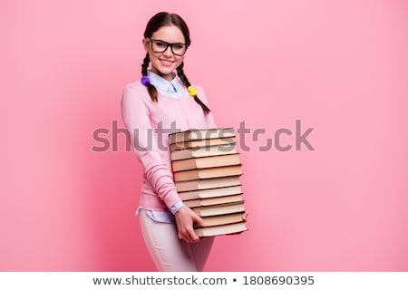 Stok fotoğraf: Happy Young Teenage Girl Carrying