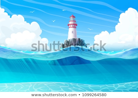 Vector Cartoon Lighthouse Sea Clipart Zdjęcia stock © VetraKori