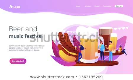 Stockfoto: Beer Fest Concept Landing Page