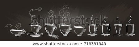 Stok fotoğraf: Steaming Hot Drink With Doodles