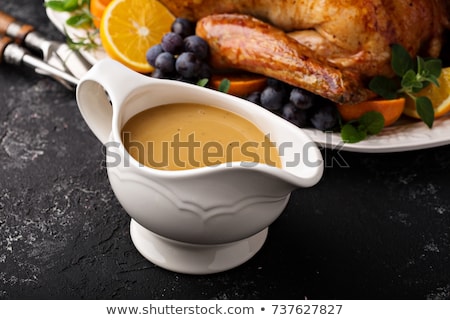 ストックフォト: Homemade Turkey Gravy In A Gravy Boat