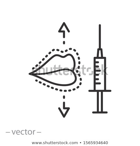 Stockfoto: Lip Injection Icon Vector Outline Illustration