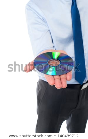 Stockfoto: Man Showing Compact Disc Cropped Image