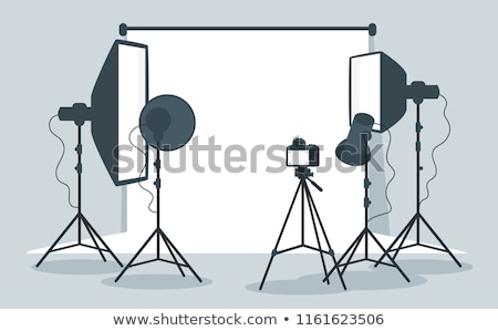 Foto stock: Flat Style Set Of Photo Equipment
